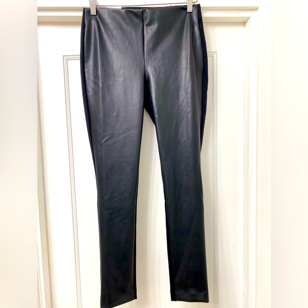 NWT Calvin Klein Faux Leather Front Leggings, will fit a S/M.. in my opinion.